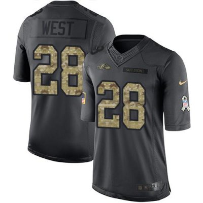 Jerseys Factory Cheap Nike Ravens #28 Terrance West Black Men's