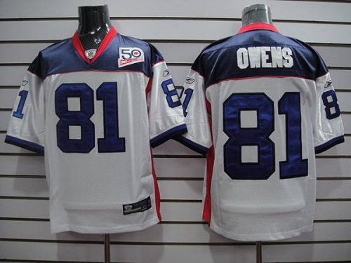Jerseys Factory Cheap Bills #81 Terrell Owens White Team 50th An