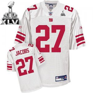 Jerseys Factory Cheap Giants Brandon Jacobs #27 White Super Bowl