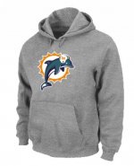 Jerseys Factory Cheap Miami Dolphins Logo Pullover Hoodie Grey