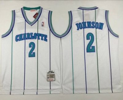 Jerseys Factory Cheap Mitchell And Ness Hornets #2 Larry Johnson