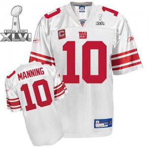 Jerseys Factory Cheap Giants #10 Eli Manning White Super Bowl XL