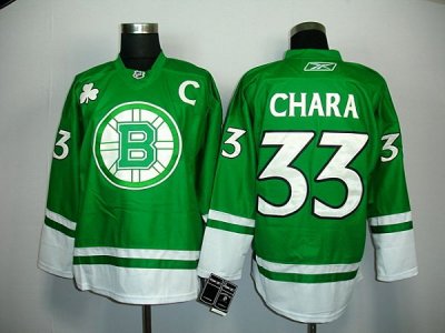 Jerseys Factory Cheap Bruins #33 Chara Green St. Patty's Day Emb
