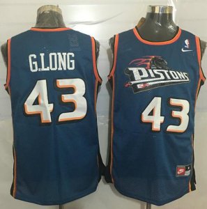Jerseys Factory Cheap Pistons #43 Grant Long Blue Nike Throwback