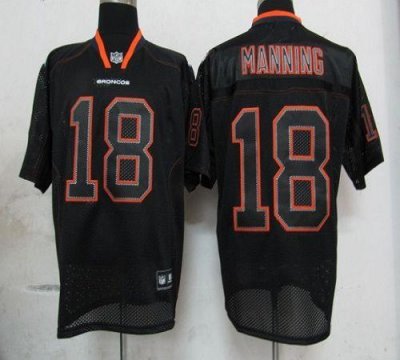 Jerseys Factory Cheap Broncos #18 Peyton Manning Lights Out Blac