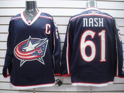 Jerseys Factory Cheap Blue Jackets #61 Rick Nash Embroidered Blu