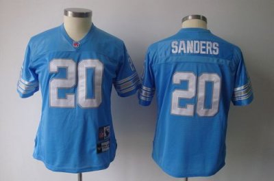 Jerseys Factory Cheap Lions #20 Barry Sanders Blue Women's Throw