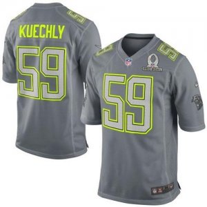Jerseys Factory Cheap Nike Panthers #59 Luke Kuechly Grey Pro Bo