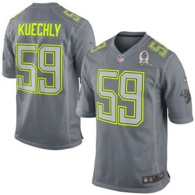 Jerseys Factory Cheap Nike Panthers #59 Luke Kuechly Grey Pro Bo