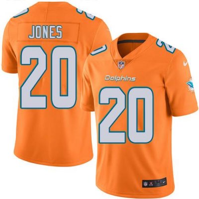 Jerseys Factory Cheap Nike Dolphins #20 Reshad Jones Orange Men'