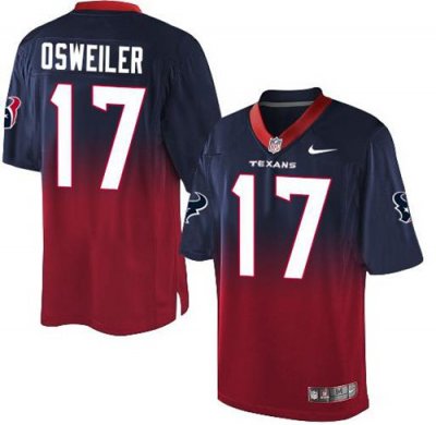 Jerseys Factory Cheap Nike Texans #17 Brock Osweiler Navy Blue/R