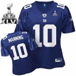 Jerseys Factory Cheap Giants #10 Eli Manning Blue Women's Team C
