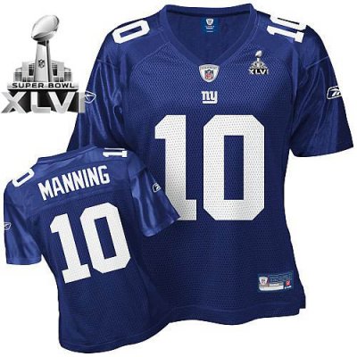 Jerseys Factory Cheap Giants #10 Eli Manning Blue Women's Team C