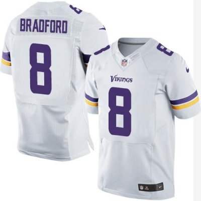 Jerseys Factory Cheap Nike Vikings #8 Sam Bradford White Men's S