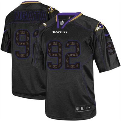 Jerseys Factory Cheap Nike Ravens #92 Haloti Ngata New Lights Ou