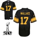 Jerseys Factory Cheap Steelers #17 Mike Wallace Black With Yello