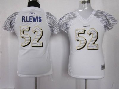 Jerseys Factory Cheap Ravens #52 Ray Lewis White Women's Zebra F