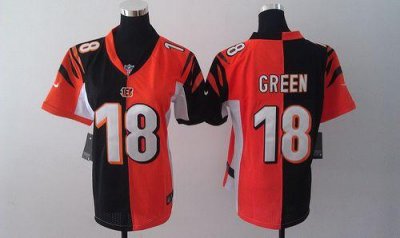 Jerseys Factory Cheap Nike Bengals #18 A.J. Green Orange/Black W