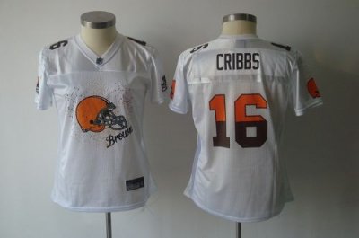 Jerseys Factory Cheap Browns #16 Joshua Cribbs White 2011 Women'