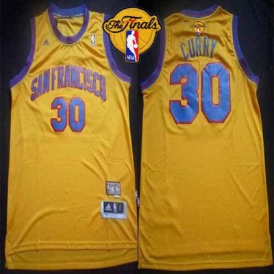 Jerseys Factory Cheap Warriors #30 Stephen Curry Gold Throwback
