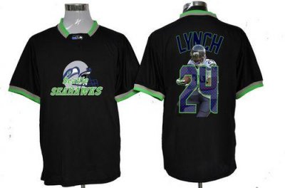 Jerseys Factory Cheap Nike Seahawks #24 Marshawn Lynch Black Men