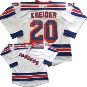 Jerseys Factory Cheap Rangers #20 Chris Kreider White Road Embro
