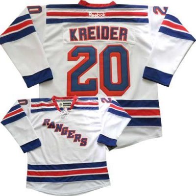 Jerseys Factory Cheap Rangers #20 Chris Kreider White Road Embro