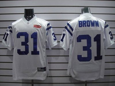 Jerseys Factory Cheap Colts #31 Donald Brown White With Super Bo