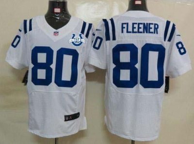 Jerseys Factory Cheap Nike Colts #80 Coby Fleener White With 30T