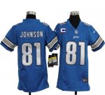 Jerseys Factory Cheap Nike Lions #81 Calvin Johnson Light Blue T
