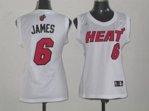 Jerseys Factory Cheap Heat #6 LeBron James White Women Fashion E