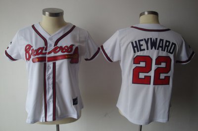 Jerseys Factory Cheap Braves #22 Jason Heyward White Women's Fas