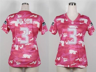 Jerseys Factory Cheap Nike Seahawks #3 Russell Wilson Pink Women