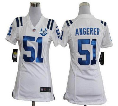 Jerseys Factory Cheap Nike Colts #51 Pat Angerer White With 30TH