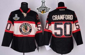 Jerseys Factory Cheap Blackhawks #50 Corey Crawford Black New Th