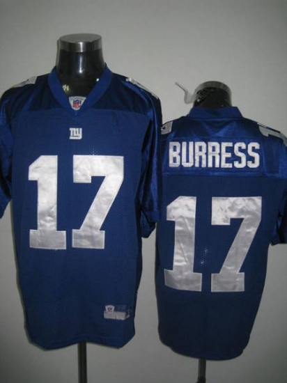 Jerseys Factory Cheap Giants Plaxico Burress #17 Stitched Blue N - Click Image to Close