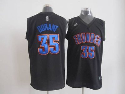 Jerseys Factory Cheap Thunder #35 Kevin Durant Black Fashion Sti