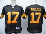 Jerseys Factory Cheap Steelers #17 Mike Wallace Black With Yello