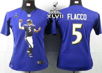 Jerseys Factory Cheap Nike Ravens #5 Joe Flacco Purple Team Colo