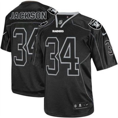 Jerseys Factory Cheap Nike Raiders #34 Bo Jackson Lights Out Bla