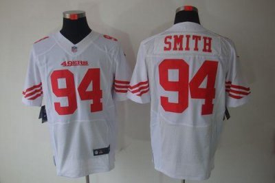 Jerseys Factory Cheap Nike 49ers #94 Justin Smith White Men's Em