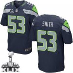Jerseys Factory Cheap Nike Seahawks #53 Malcolm Smith Steel Blue
