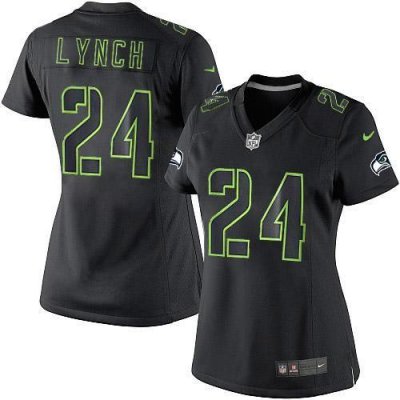 Jerseys Factory Cheap Nike Seahawks #24 Marshawn Lynch Black Imp