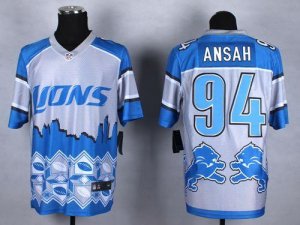 Jerseys Factory Cheap Nike Lions #94 Ziggy Ansah Blue Men's Stit