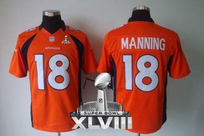Jerseys Factory Cheap Nike Broncos #18 Peyton Manning Orange Tea