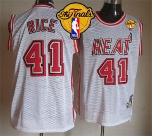 Jerseys Factory Cheap Heat #41 Glen Rice White Throwback Finals