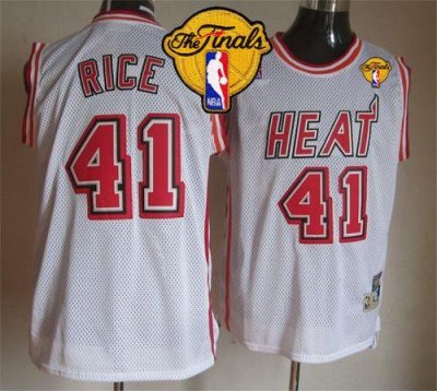 Jerseys Factory Cheap Heat #41 Glen Rice White Throwback Finals