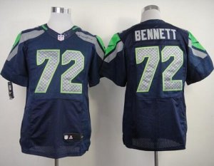 Jerseys Factory Cheap Nike Seahawks #72 Michael Bennett Steel Bl