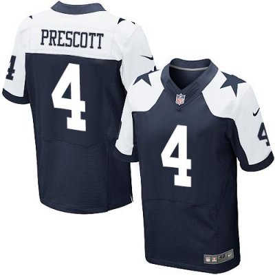 Jerseys Factory Cheap Nike Cowboys #4 Dak Prescott Navy Blue Tha