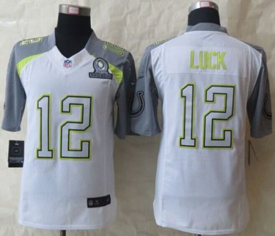 Jerseys Factory Cheap Nike Colts #12 Andrew Luck White Pro Bowl